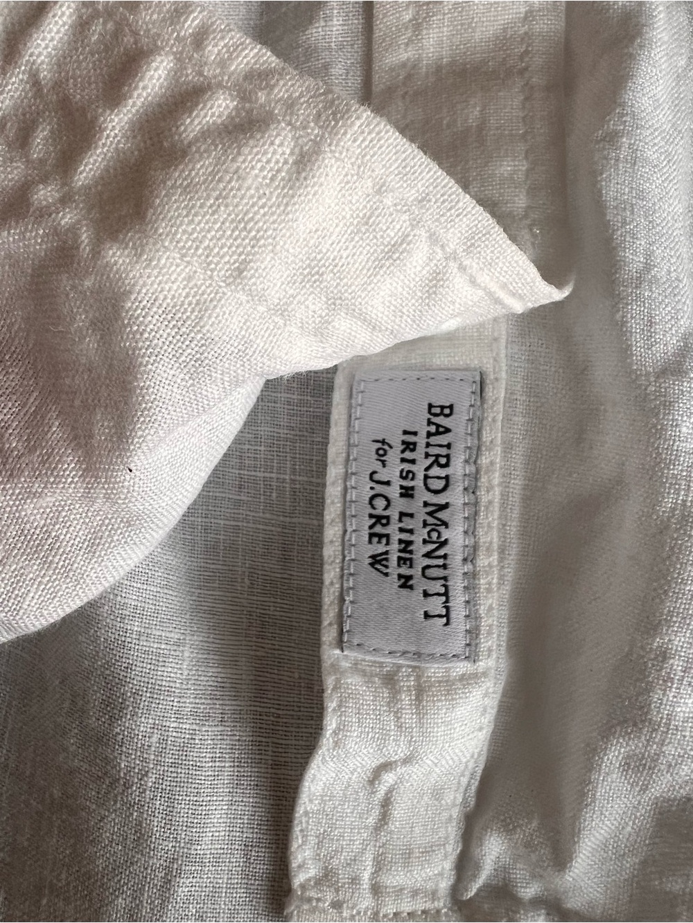 J.Crew Baird McNutt Irish Linen Short Sleeve Shirt Sz M White Lagenlook Coastal - Picture 4 of 8